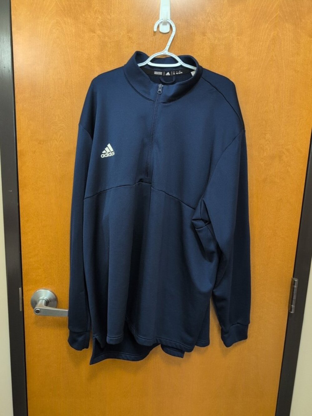 Adidas Jacket Mens 4XL Navy Long Sleeve Quarter Zip Mockneck Logo